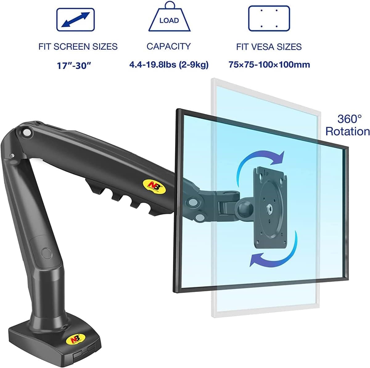 Mbajtëse Monitor NB Ergonomic F80 17"-30"